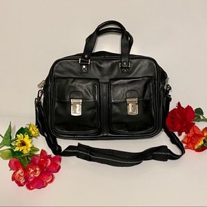 Kenneth Cole Reaction Black Leather Briefcase
